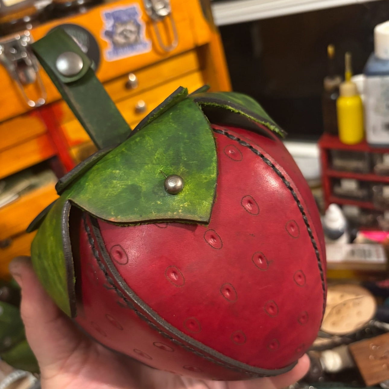 Handmade Leather Strawberry Bag | Customizable