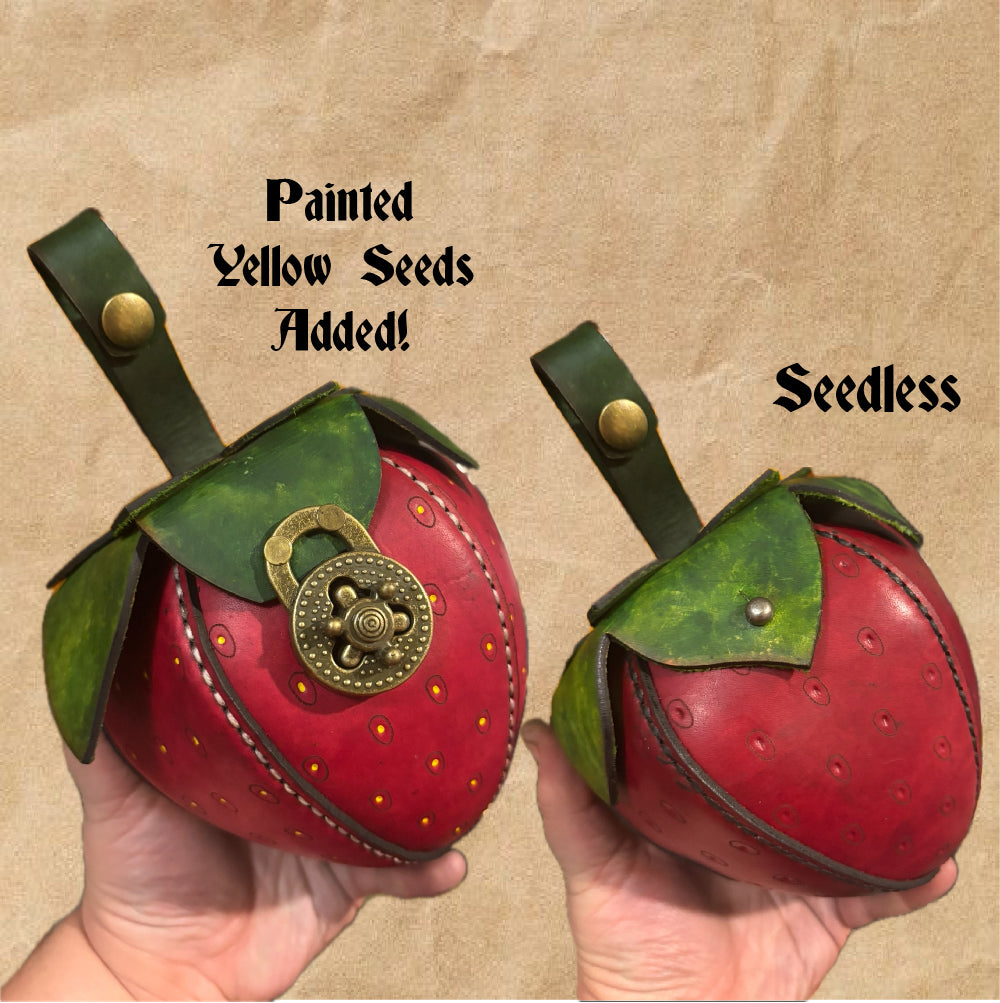 Handmade Leather Strawberry Bag | Customizable